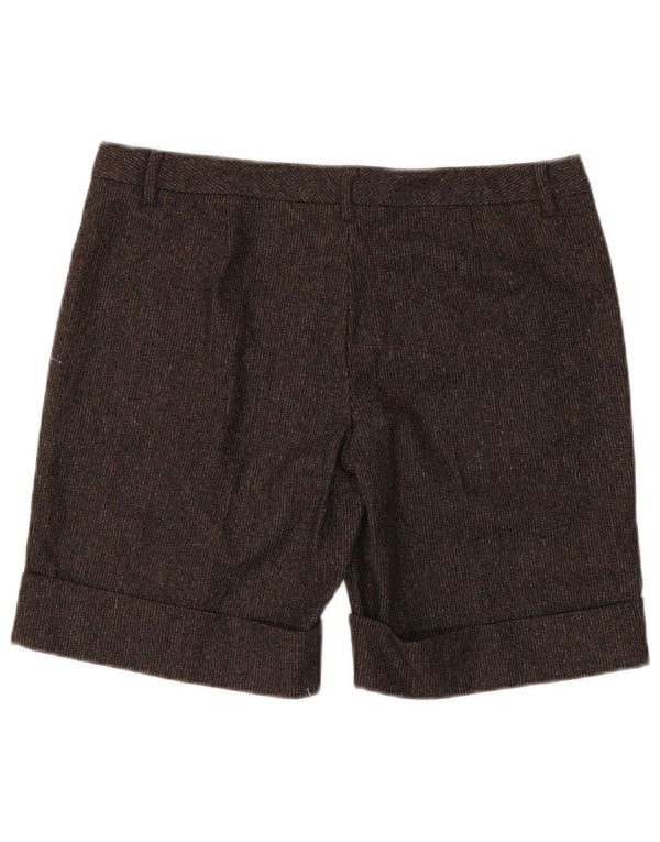 BENETTON Chino-shorts til kvinder IT 46 Large W34 Brown Flecked Virgin Wool