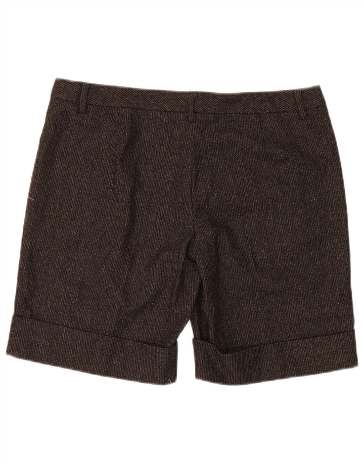 BENETTON Chino-shorts til kvinder IT 46 Large W34 Brown Flecked Virgin Wool