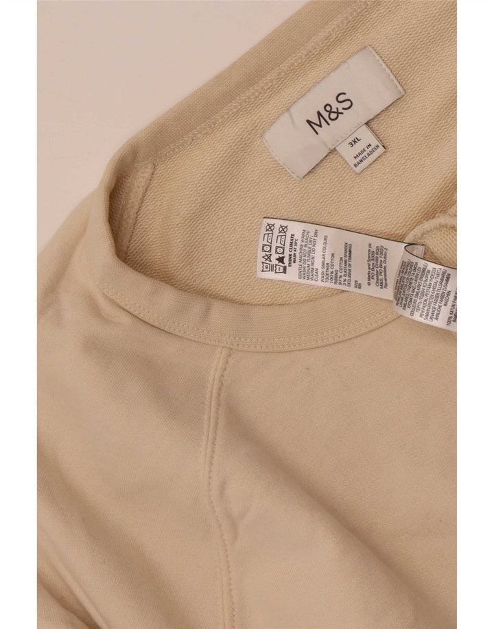 Marks & Spencer Dame Sweatshirt Jumper UK 22 3XL Beige Bomuld