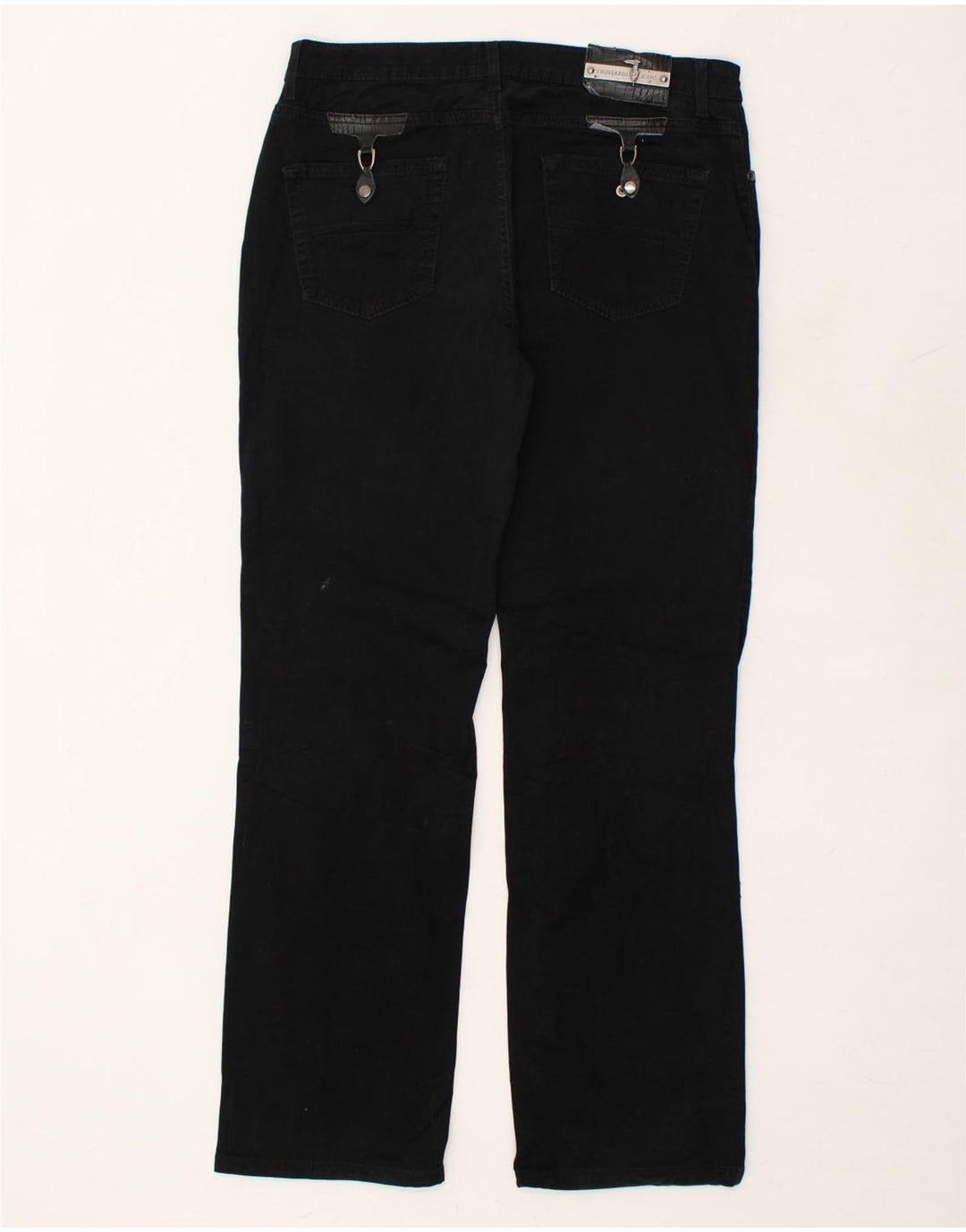 TRUSSARDI JEANS Womens Straight Casual Trousers W34 L30 Black Cotton | Vintage Trussardi Jeans | Thrift | Second-Hand Trussardi Jeans | Used Clothing | Messina Hembry 