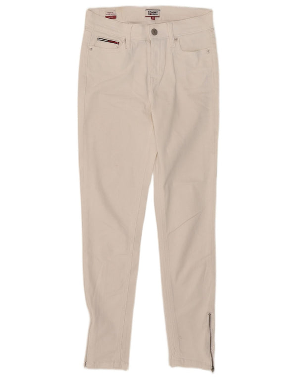 Tommy Hilfiger Dame Nora Mid Rise Skinny Jeans W26 L26 Hvid Bomuld