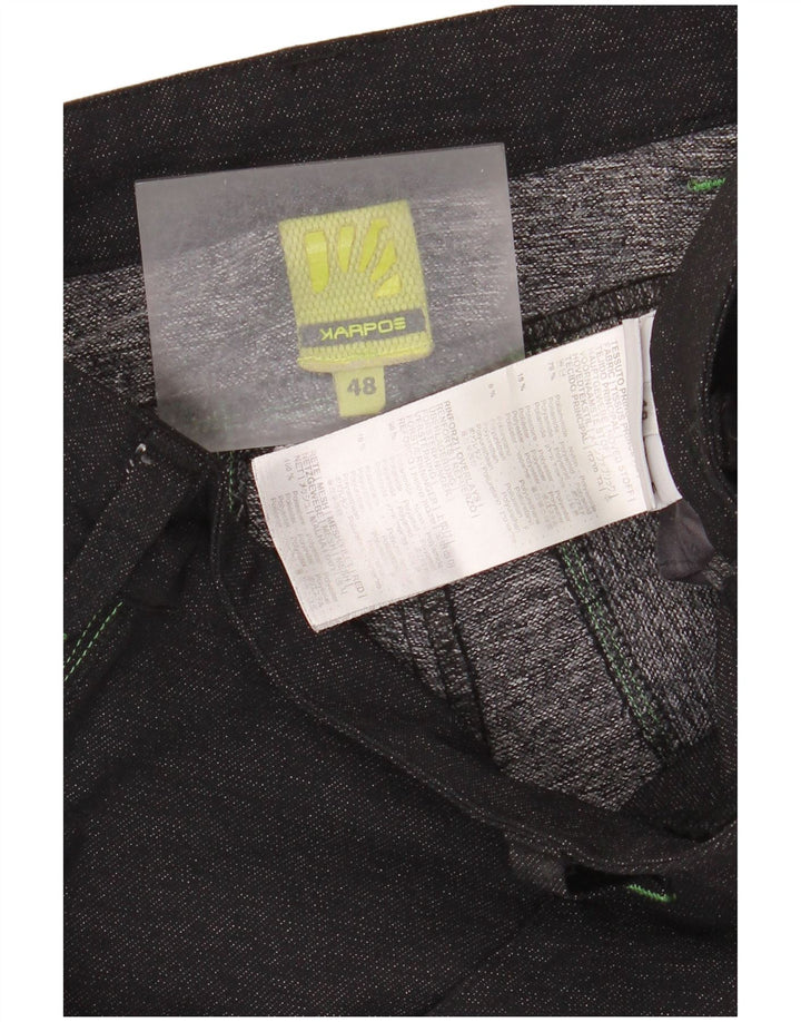 Vintage lige fritidsbukser til kvinder IT 48 XL W32 L34 sort polyamid