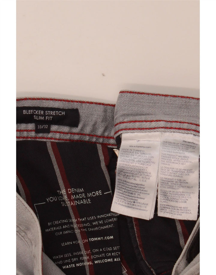 Tommy Hilfiger Herre Bleecker Stretch Slim Jeans W33 L32 Grå Bomuld