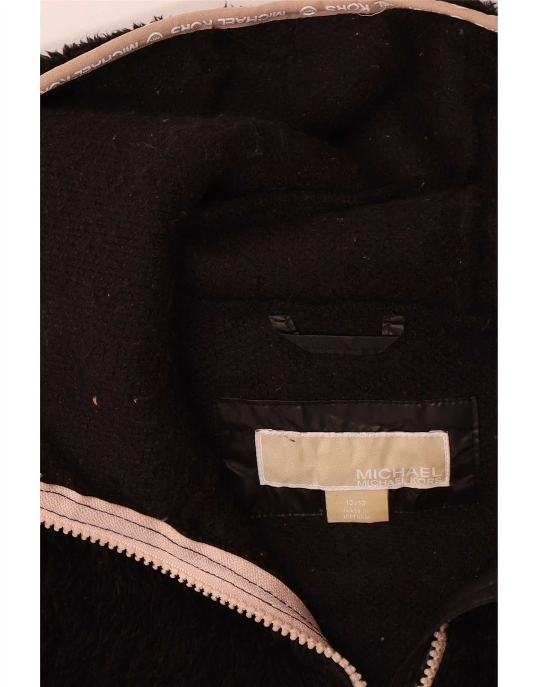 Michael Kors Pige Hættejakke Fleece 10-11 År Sort Polyester