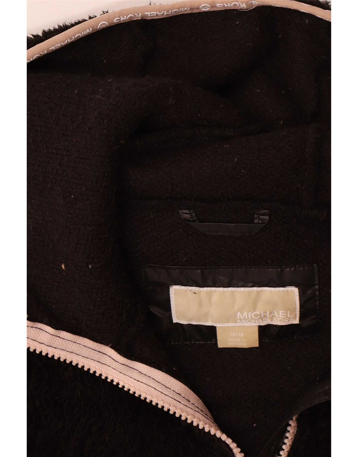 Michael Kors Pige Hættejakke Fleece 10-11 År Sort Polyester