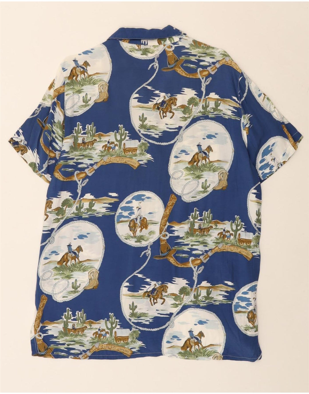 LES COPAINS Kvinders abstrakt mønster skjortekjole IT 44 Medium Blue