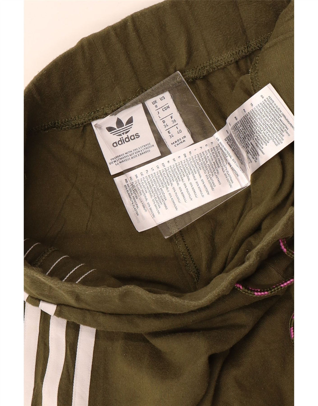 Adidas Dame Leggings UK 8 Small Khaki Cotton