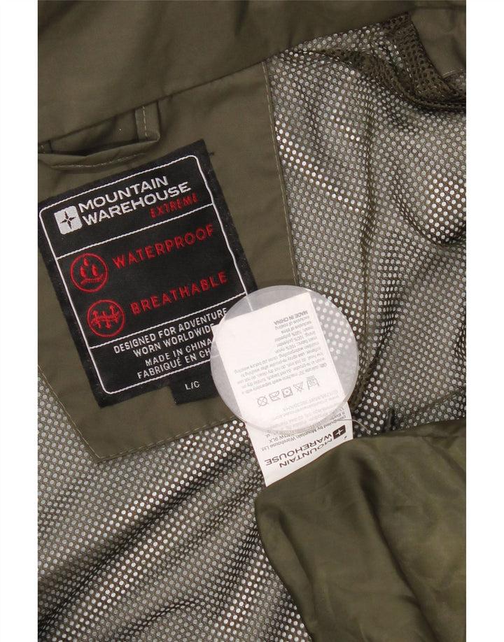 Mountain Warehouse Herre Hætte Regnjakke UK 40 Stor Khaki Nylon