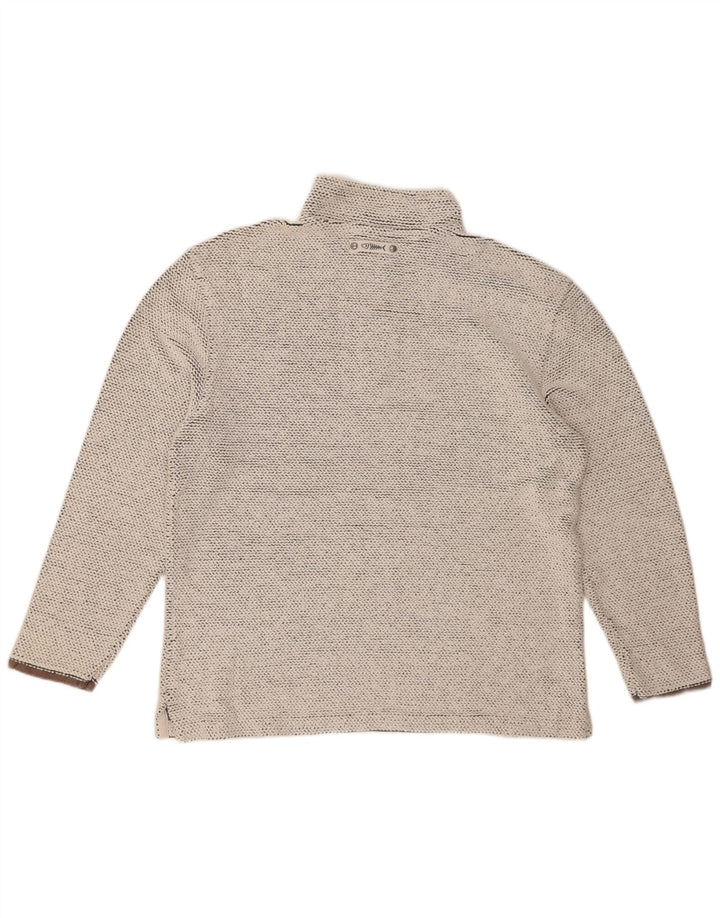 WEIRD FISH Herre Zip Neck Sweatshirt Jumper Large Grå Bomuld
