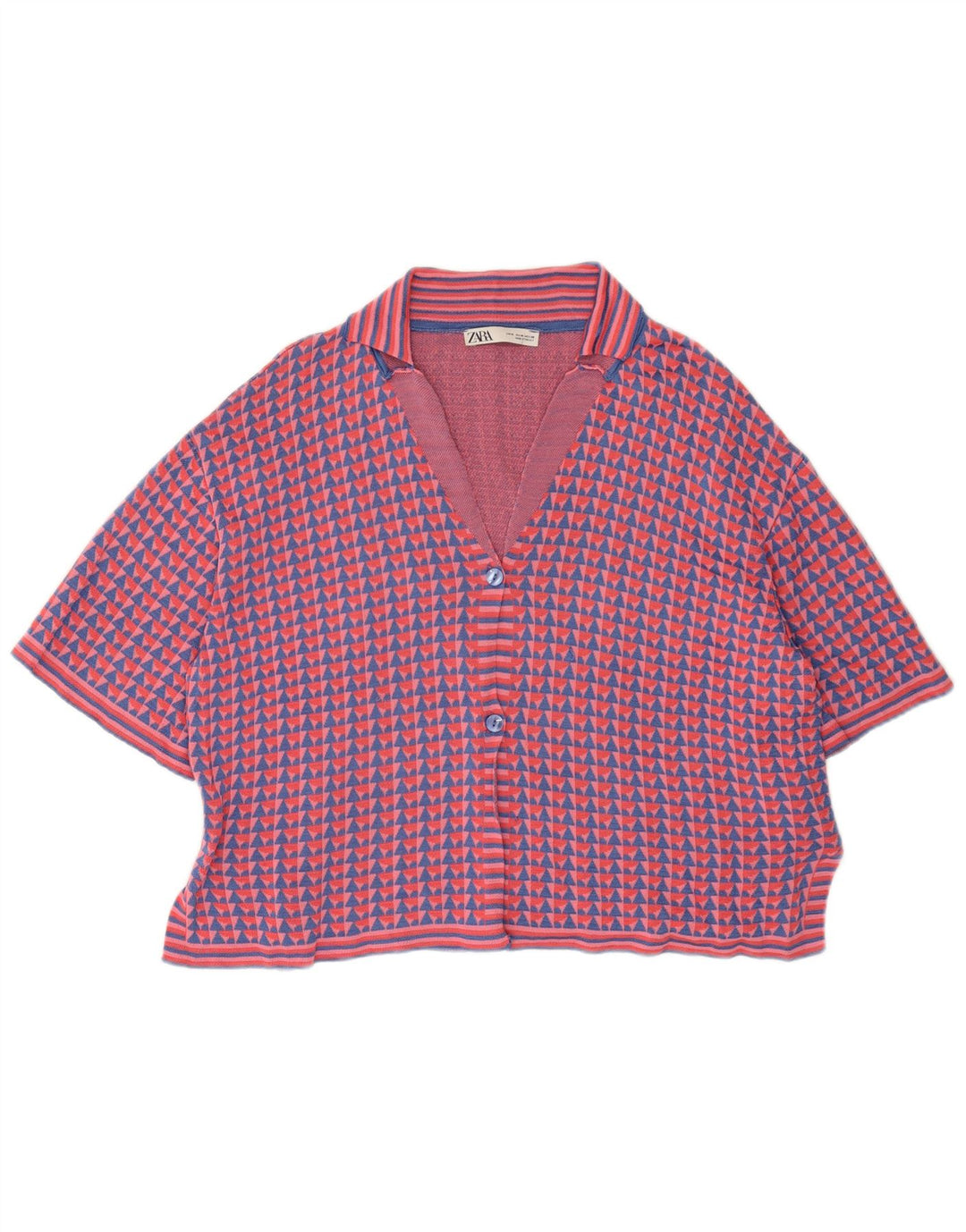 Zara kortærmet cardigantrøje til kvinder UK 14 Medium Flerfarvet