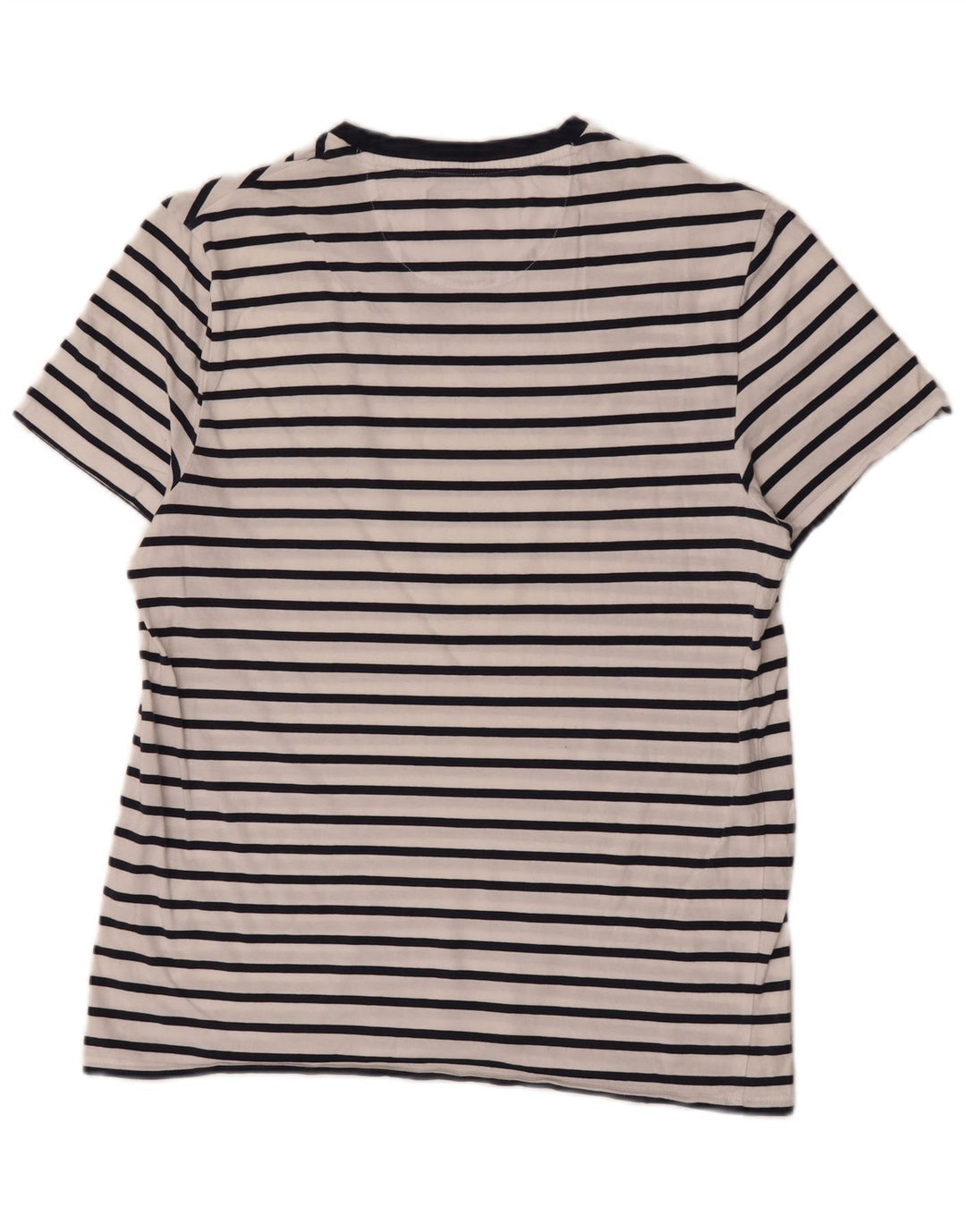 Lyle & Scott Herre T-shirt Top Medium hvid stribet bomuld