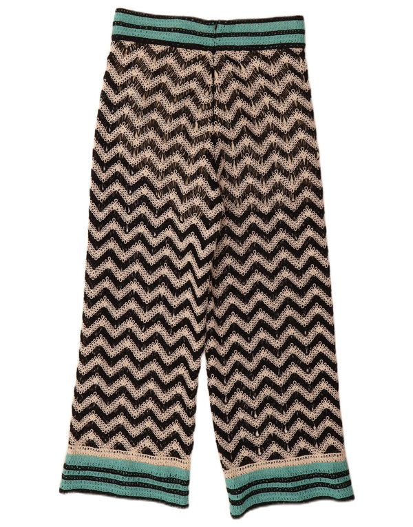 Zara Dame Strik Lige Casual Bukser Medium W28 L26 Sort Chevron