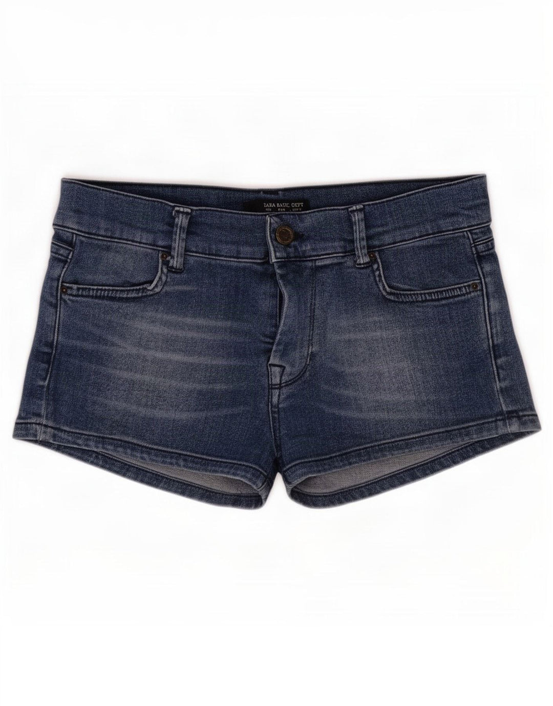 Zara Dame Denim Shorts EU 38 Small W28 Blue Cotton
