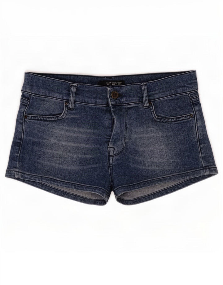 Zara Dame Denim Shorts EU 38 Small W28 Blue Cotton