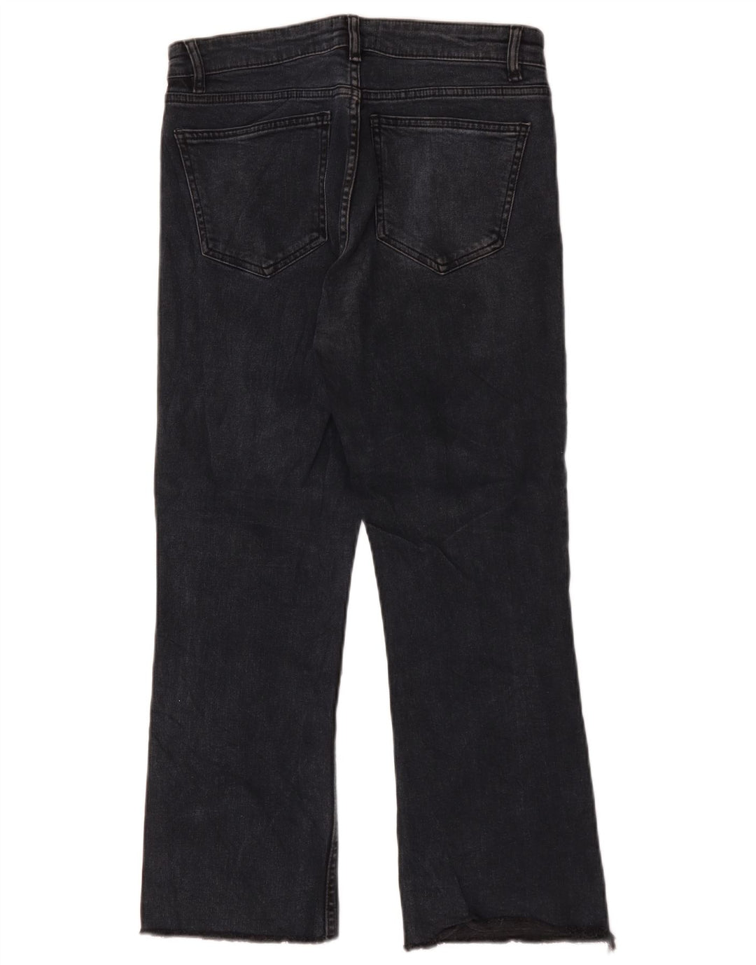 Zara Womens High Waist Crop Bootcut Jeans EU 40 Medium W30 L25 Black