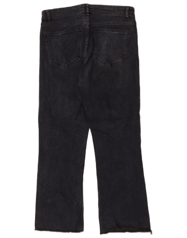 Zara Womens High Waist Crop Bootcut Jeans EU 40 Medium W30 L25 Black