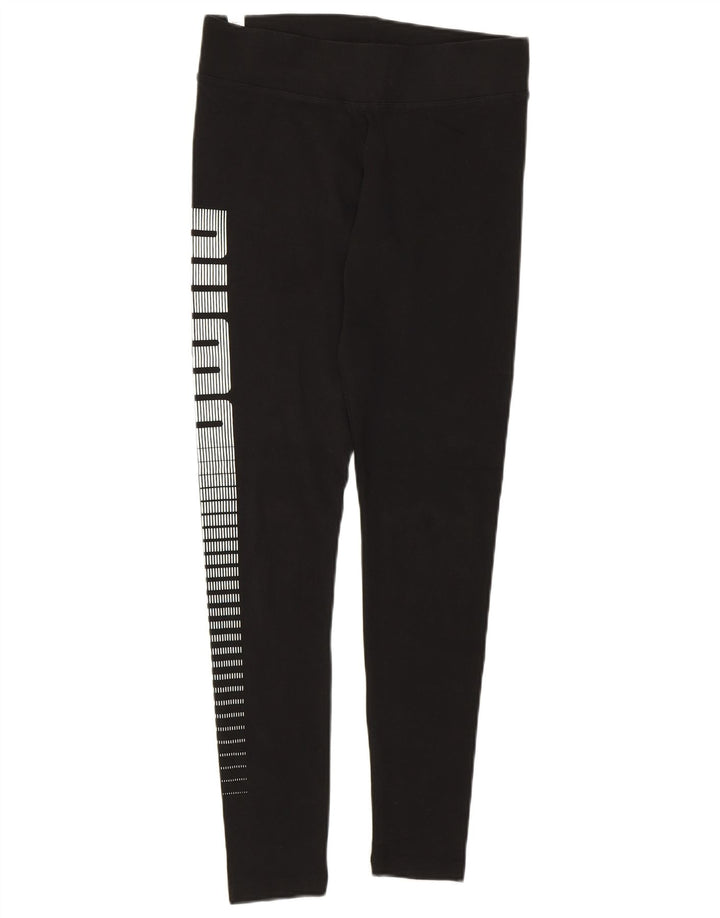 Puma Kvinders Grafiske Leggings UK 14 Stor sort bomuld