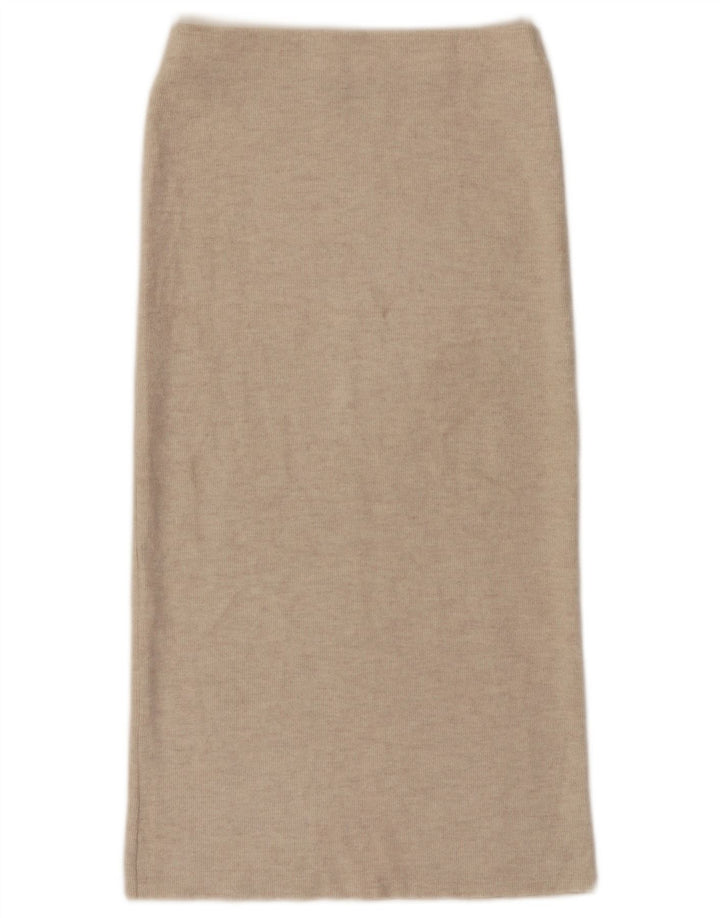 Zara Midi-nederdel med høj talje, lille W26 beige polyester