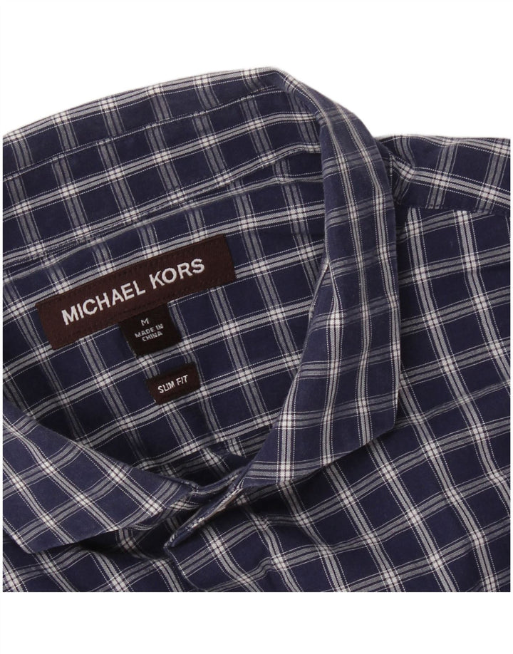 MICHAEL KORS Herre Slim Fit skjorte Medium marineblå ternet