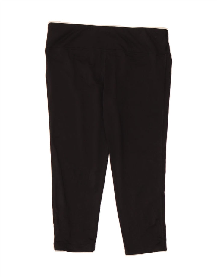REEBOK Womens Capri Leggings UK 12/14 Medium  Black Polyester Vintage Reebok and Second-Hand Reebok from Messina Hembry 