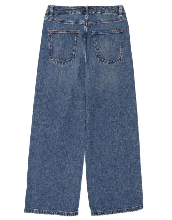 Marks & Spencer Kvinder Højtaljede Jeans med brede ben UK 10 Small W27 L28 Blå
