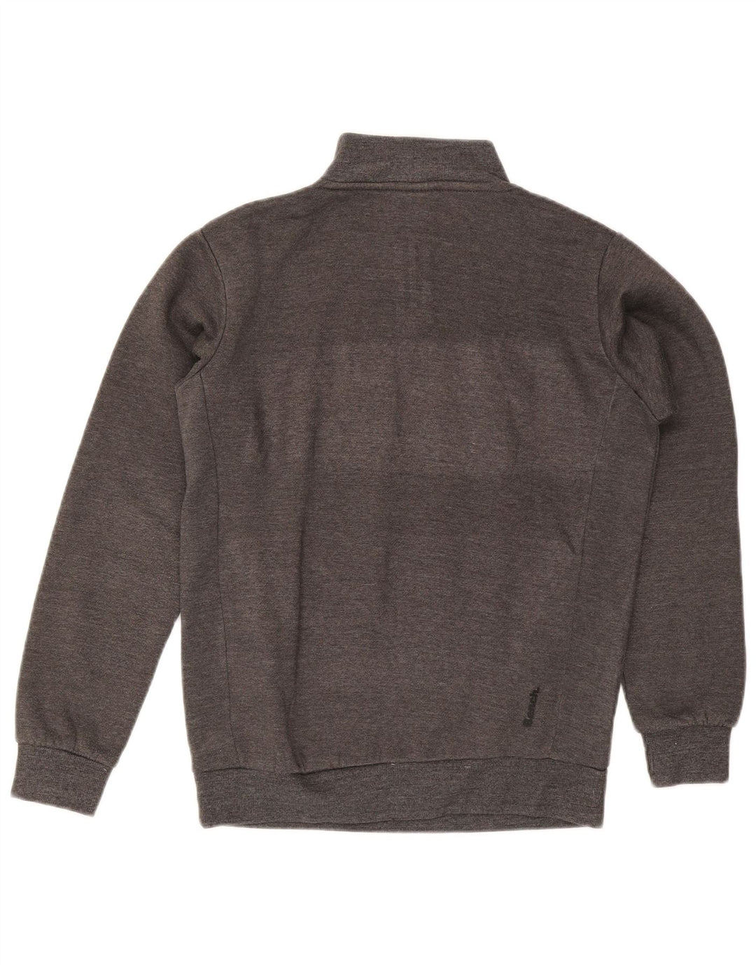 BENCH Boys Zip Neck Graphic Sweatshirt Jumper 13-14 Years Grey Polyester