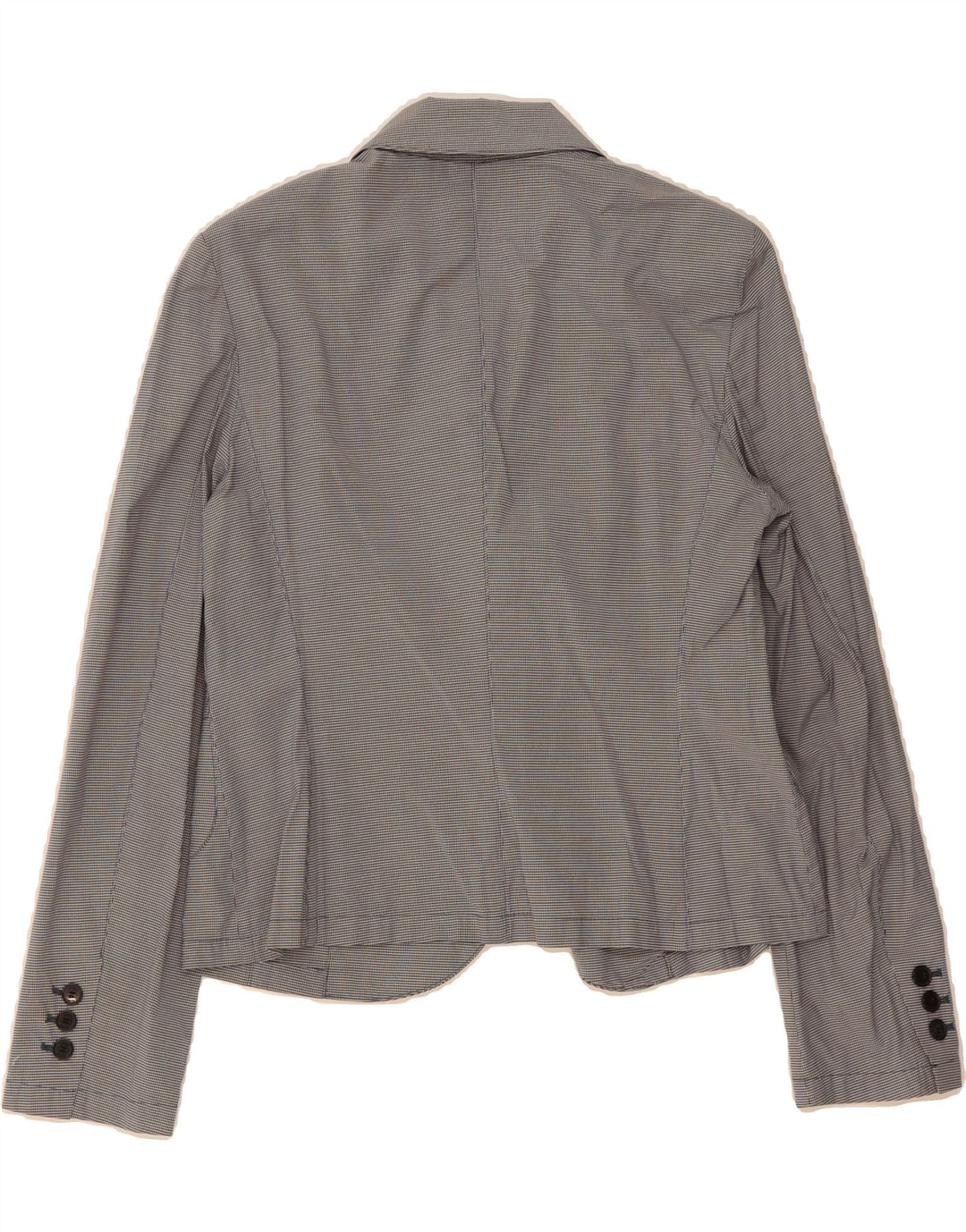 ST. EMILE Womens 2 Button Blazer Jacket UK 12 Medium  Grey Gingham Cotton Vintage ST. Emile and Second-Hand ST. Emile from Messina Hembry 