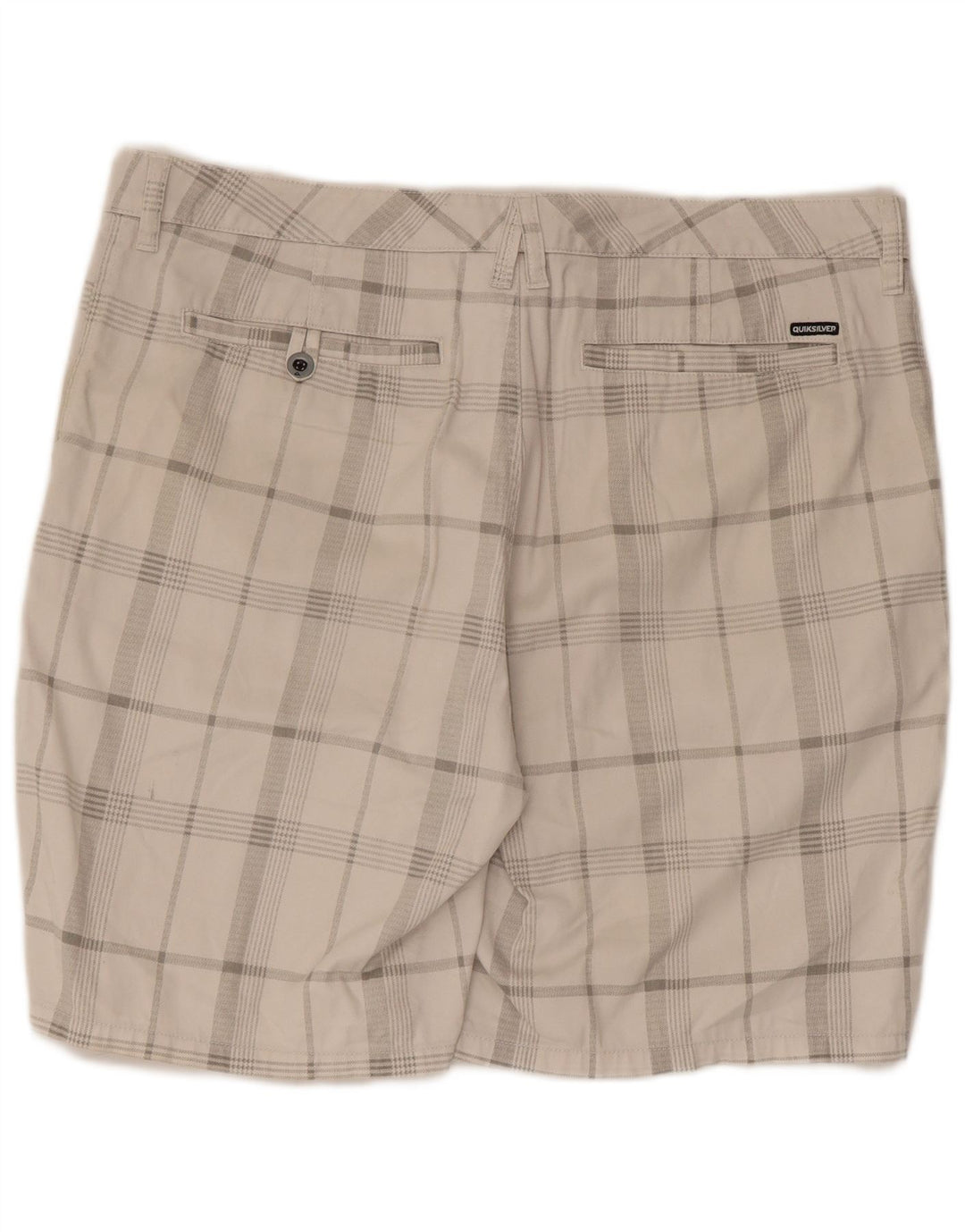 QUIKSILVER Chino Shorts til mænd W38 XL Hvid ternet bomuld