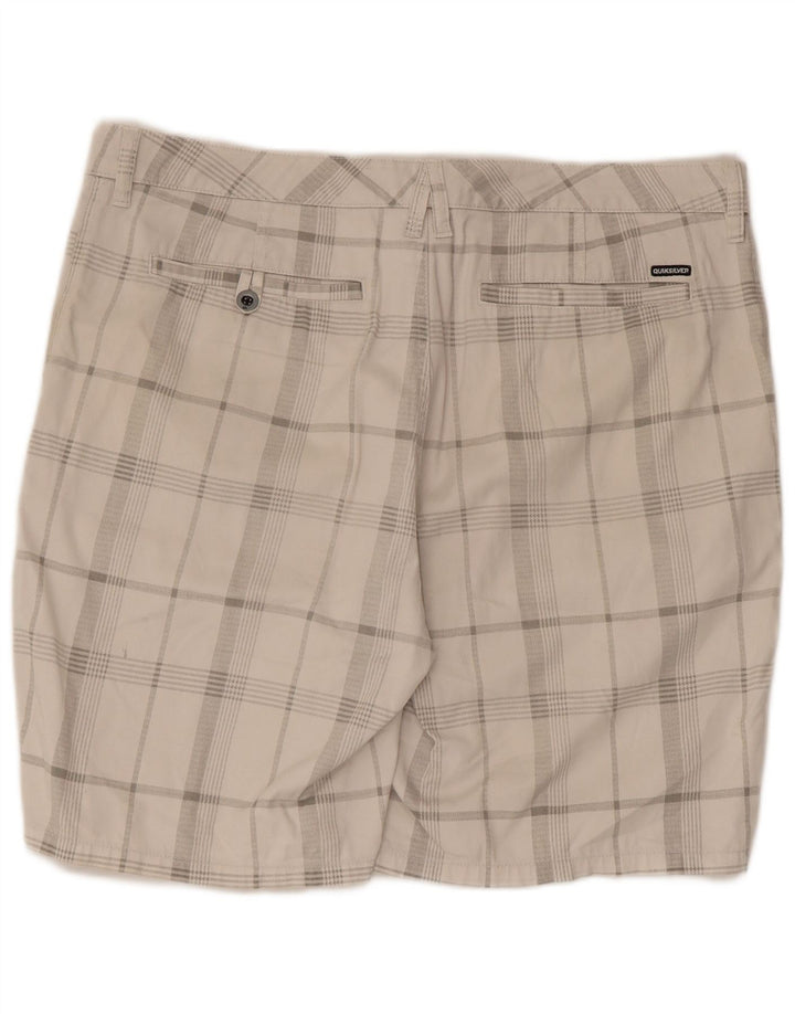 QUIKSILVER Chino Shorts til mænd W38 XL Hvid ternet bomuld