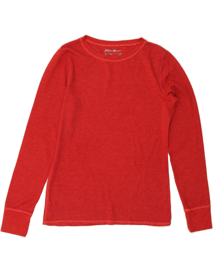EDDIE BAUER Womens Top Long Sleeve UK 14 Medium Red Cotton Vintage Eddie Bauer and Second-Hand Eddie Bauer from Messina Hembry 