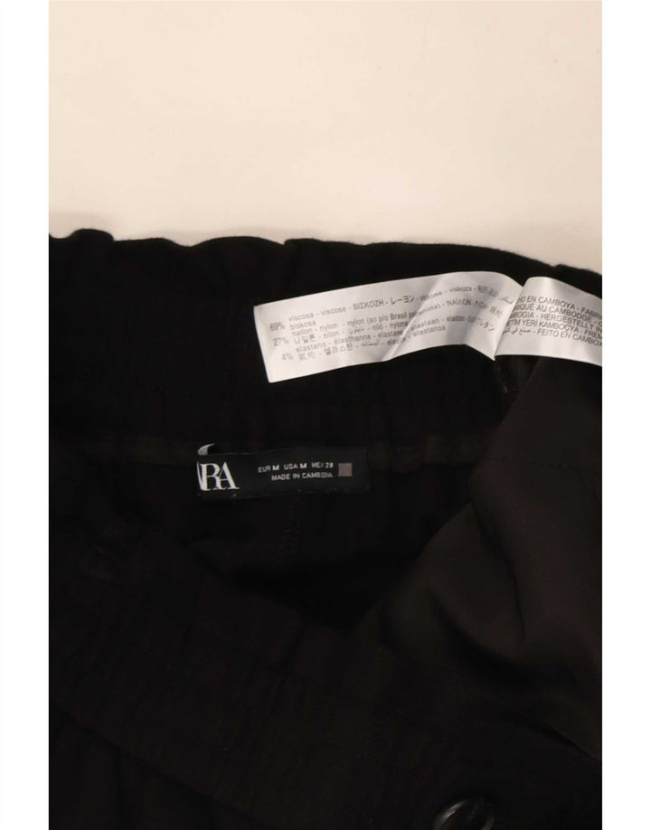 Zara Womens Pegged Cropped Trousers Medium W28 L23 Black Viscose