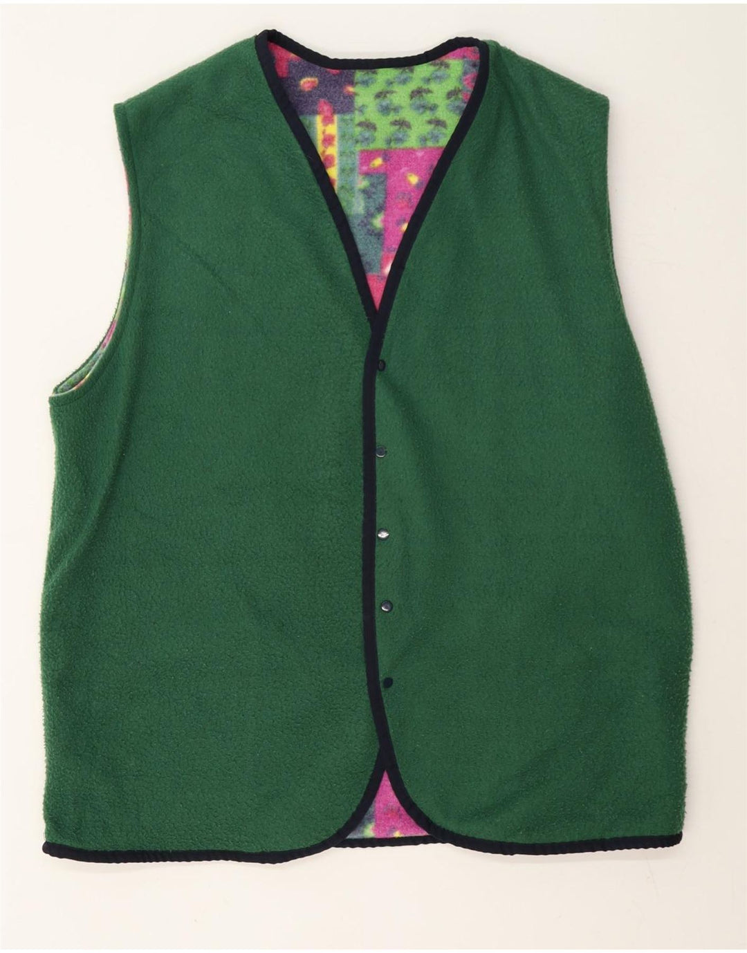 Rifle Herre Vendbar Fleece Gilet UK 40 Large Flerfarvet Patchwork