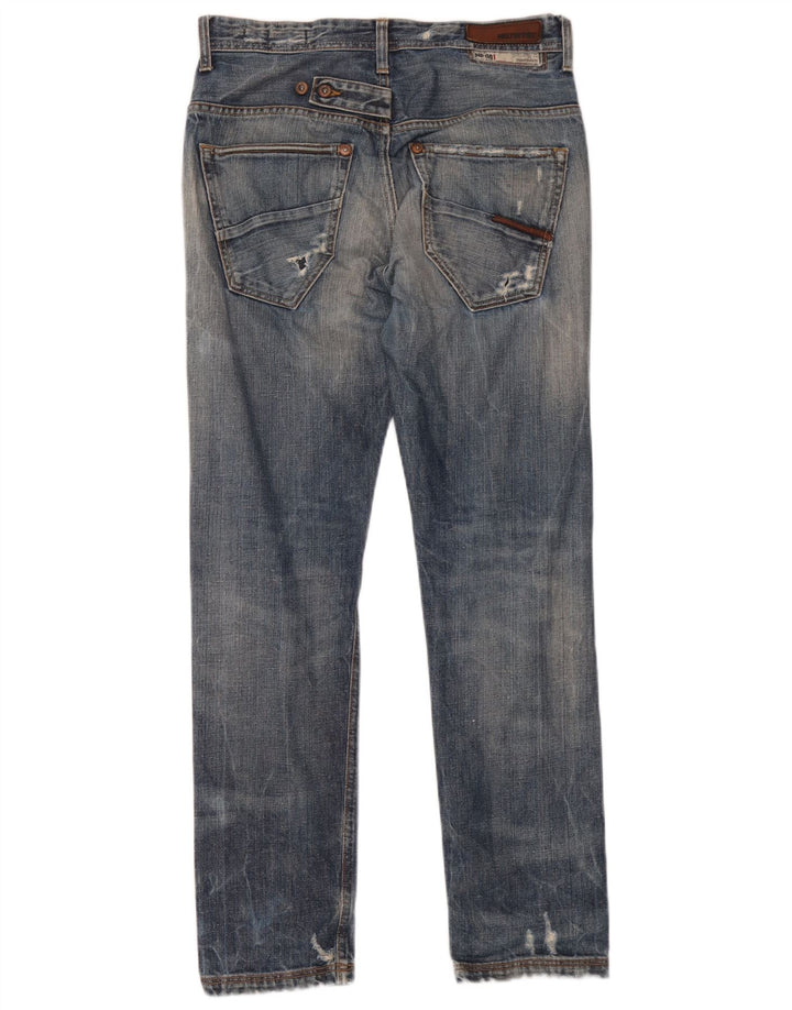 Meltin' Pot Herre Distressed Slim Jeans W28 L32 Blå Bomuld