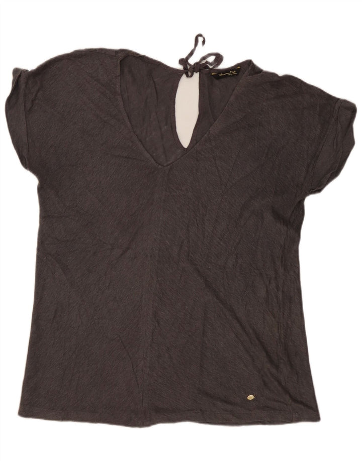 Massimo Dutti Dame Bluse Top UK 16 Stor Grå