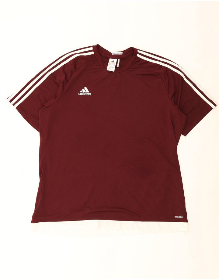 Adidas Herre Climalite T-Shirt Top 2XL Burgundy Polyester
