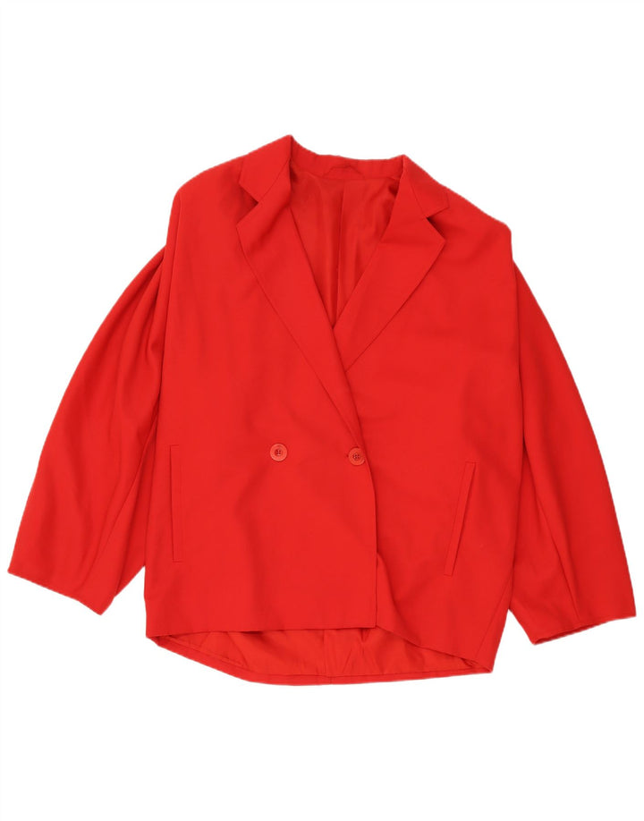 Max Mara Dame Dobbeltradet Oversized Blazer Jacket UK 10 Lille Rød