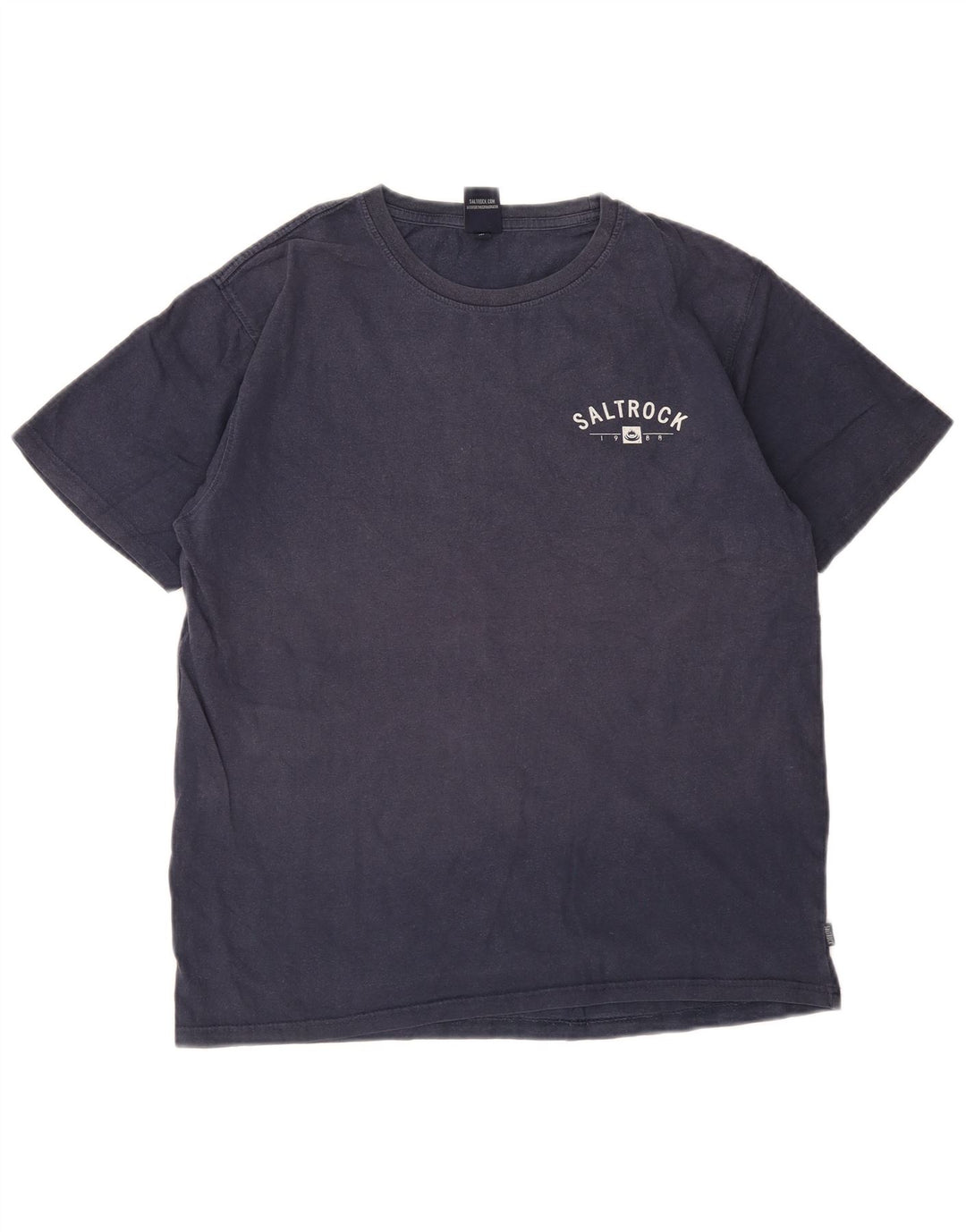 Saltrock Herre grafisk T-shirt Top Medium Marineblå Bomuld