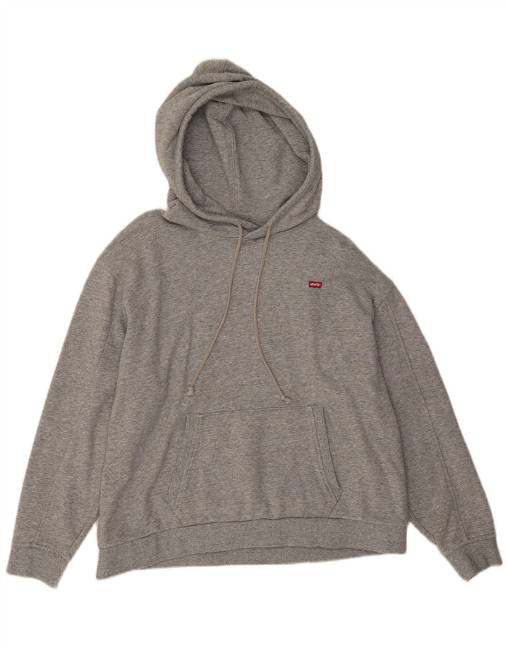 Levi's hættetrøje til mænd, stor grå flækket bomuld