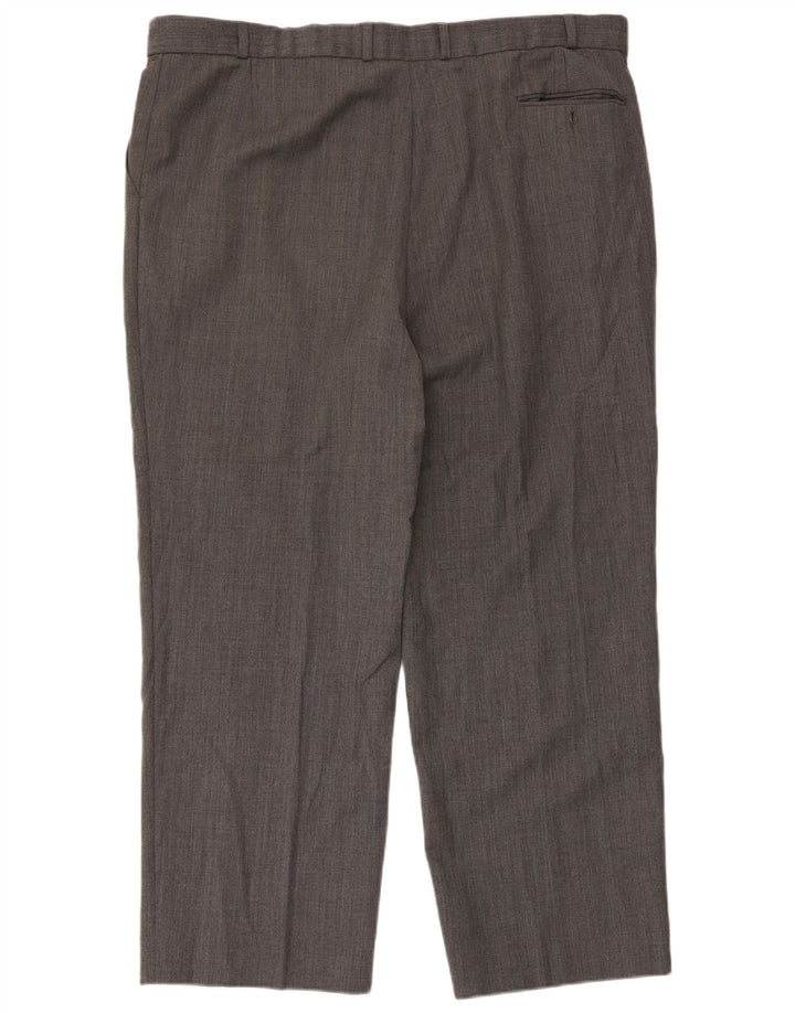 Marks & Spencer Straight Suit Bukser til mænd W42 L29 Gråstribet polyester