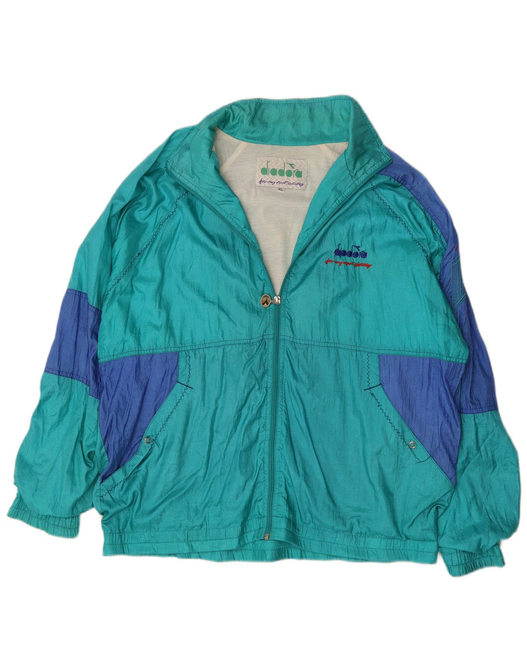 Diadora Træningsdragt til mænd Topjakke XL Turkis Colourblock Polyamid