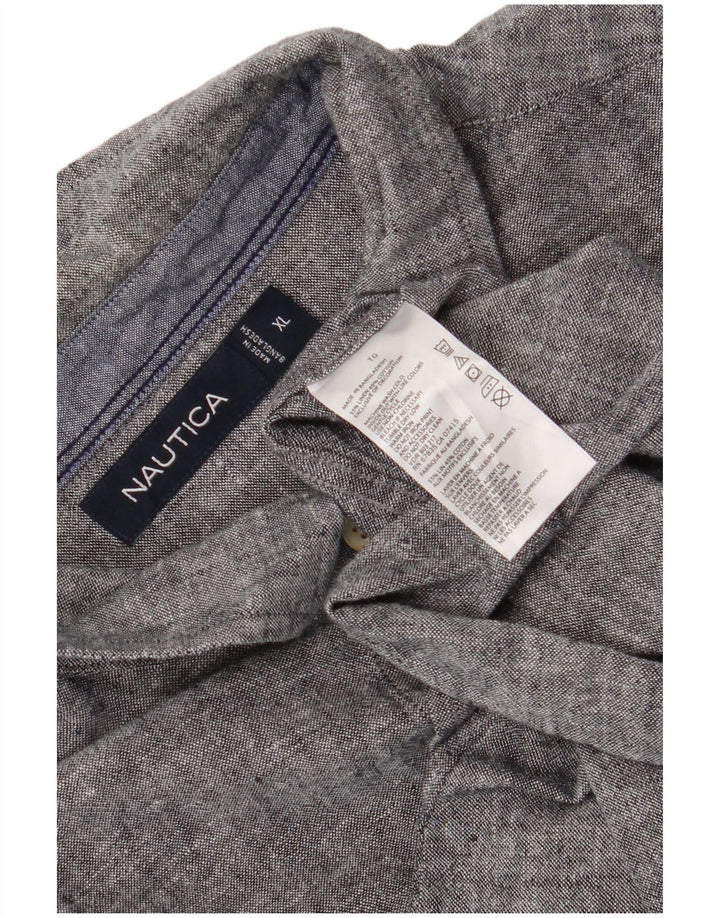 Nautica Herreskjorte XL Grå Flecked Linen