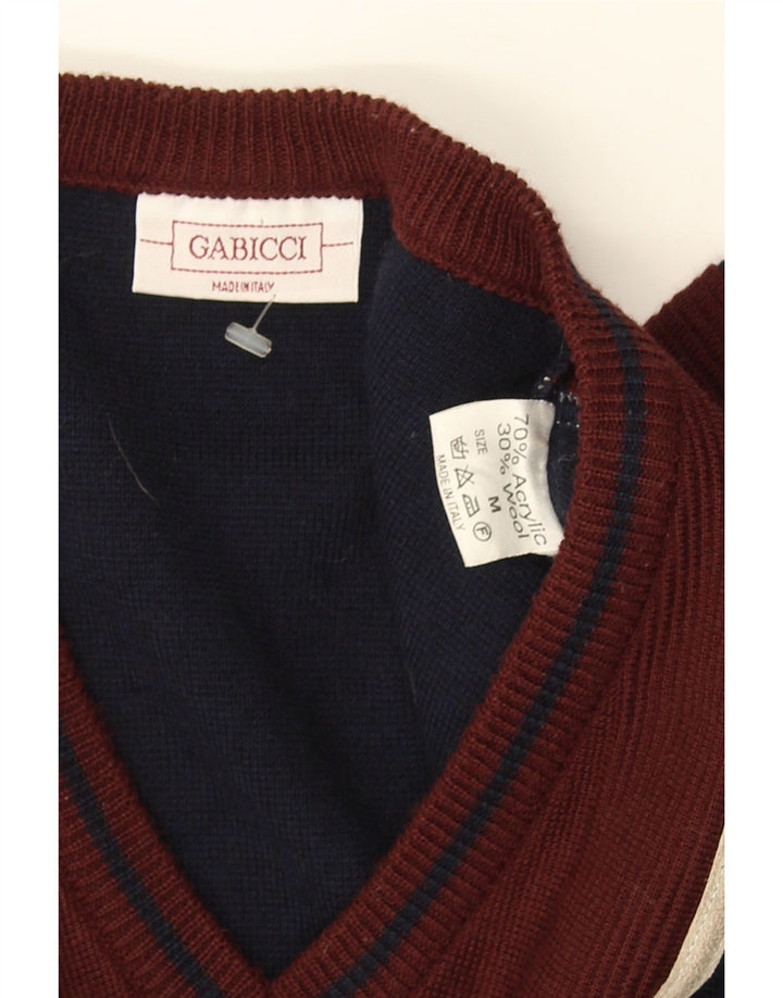 GABICCI Herre V-hals sweater Medium Marineblå Colourblock Akryl