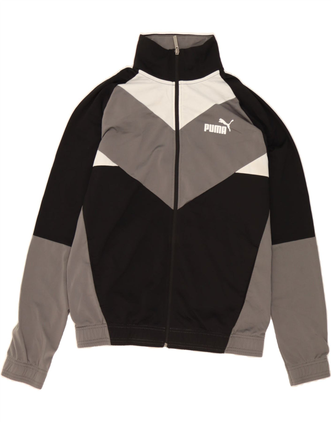PUMA Mens Tracksuit Top Jacket Medium Grey Colourblock Polyester Vintage Puma and Second-Hand Puma from Messina Hembry 