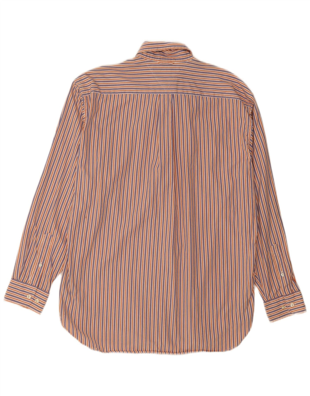 TOMMY HILFIGER Mens Shirt Medium Orange Striped Cotton