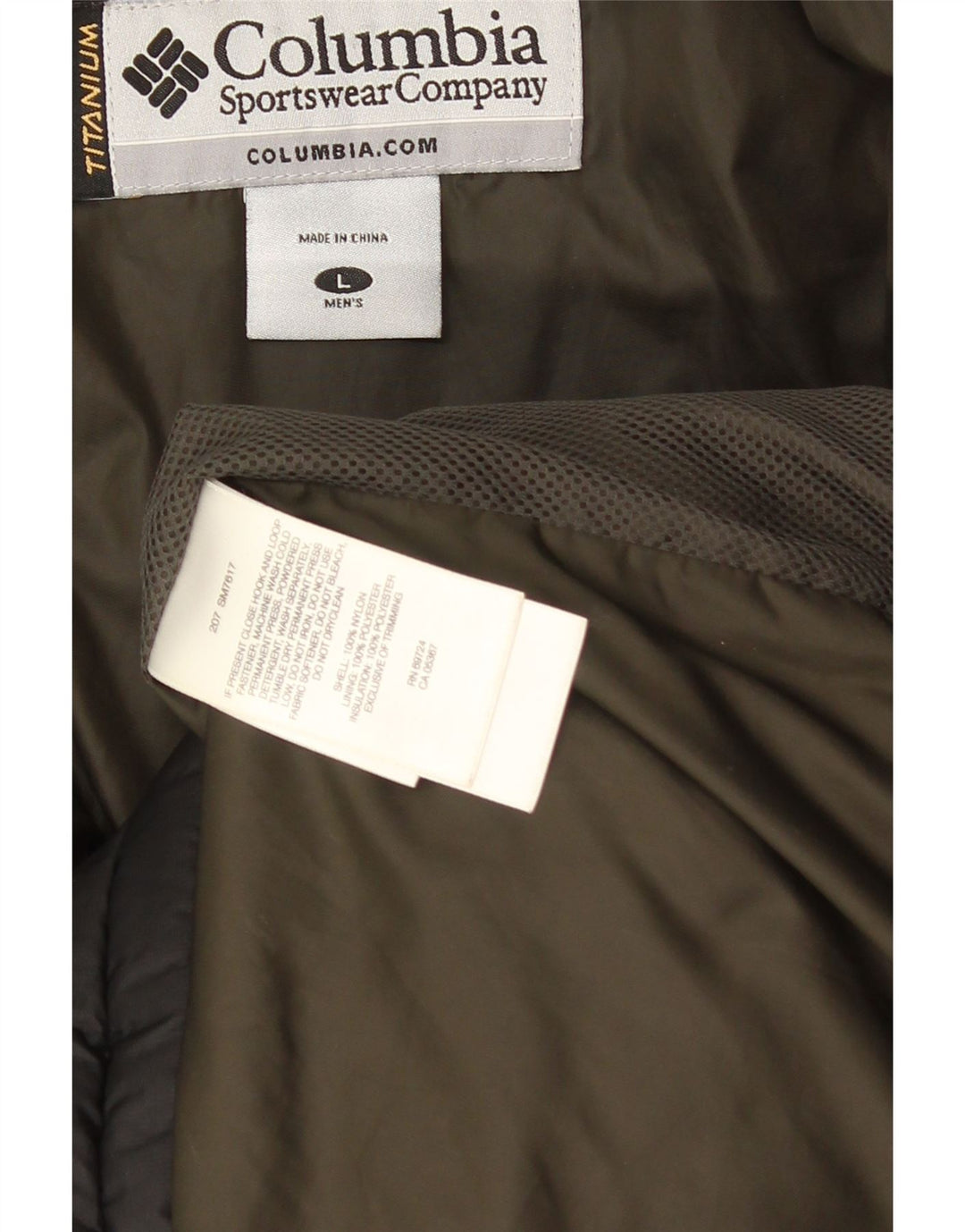 Columbia Polstret Herrejakke UK 40 Stor Sort Nylon