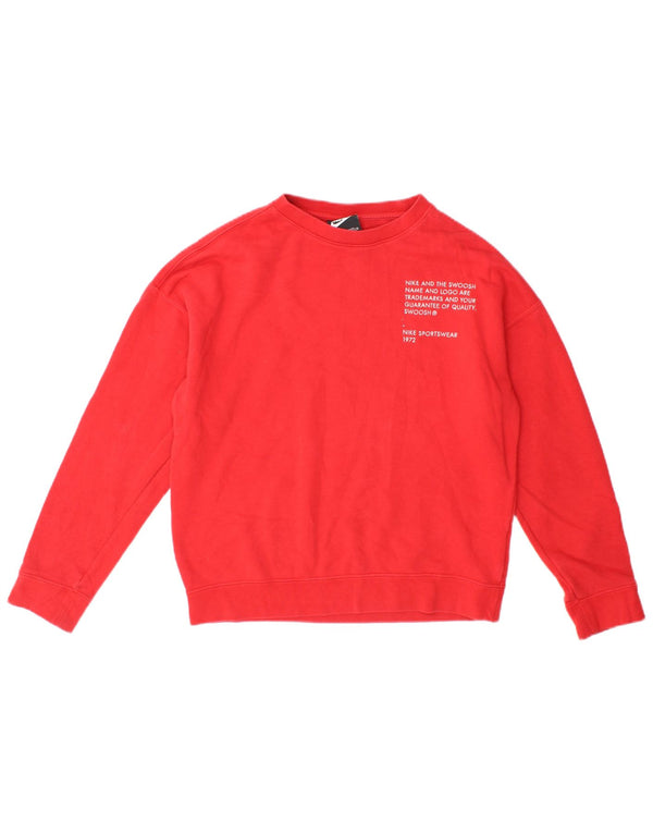 Nike Girls Swoosh Graphic Sweatshirt Jumper 12-13 år Stor Rød