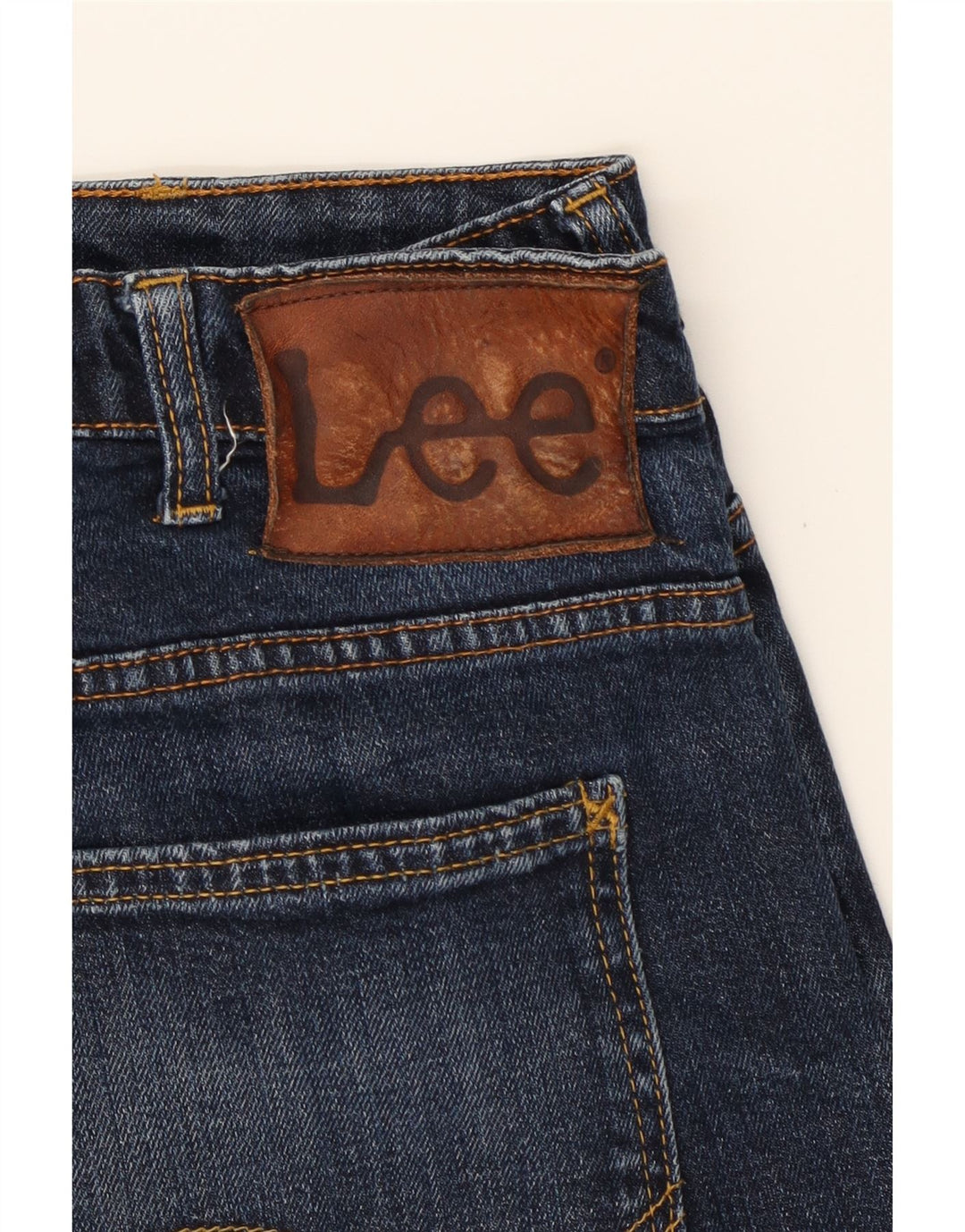 LEE Dame Powell Straight Jeans W34 L30 Marineblå Bomuld