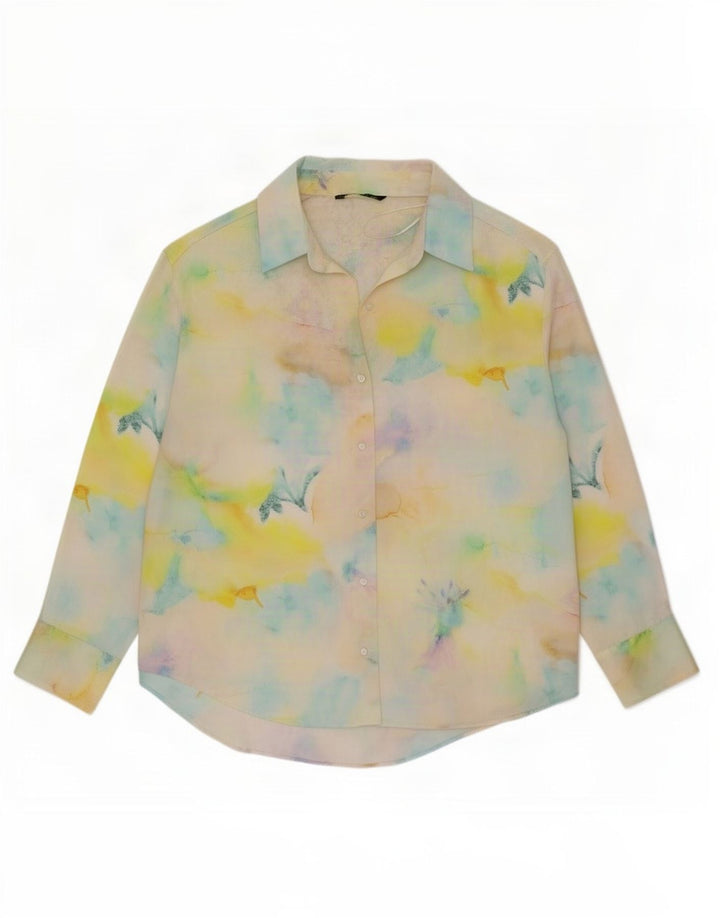 Zara Womens Shirt UK 16 Large Multicolor Tie Dye Polyester