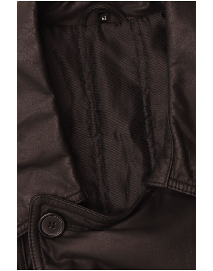 WESTBURY Læder Trench Coat til mænd IT 52 XL sort læder