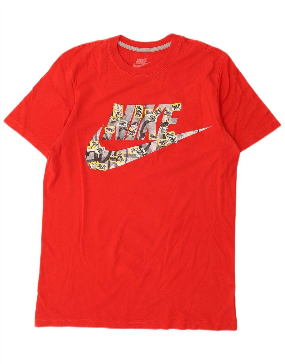 Nike Herre Regular Fit Grafisk T-Shirt Top Medium Rød